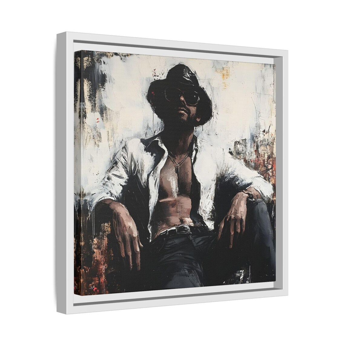 Masculine Abstract, Modern Office Decor Art Print - Image 2