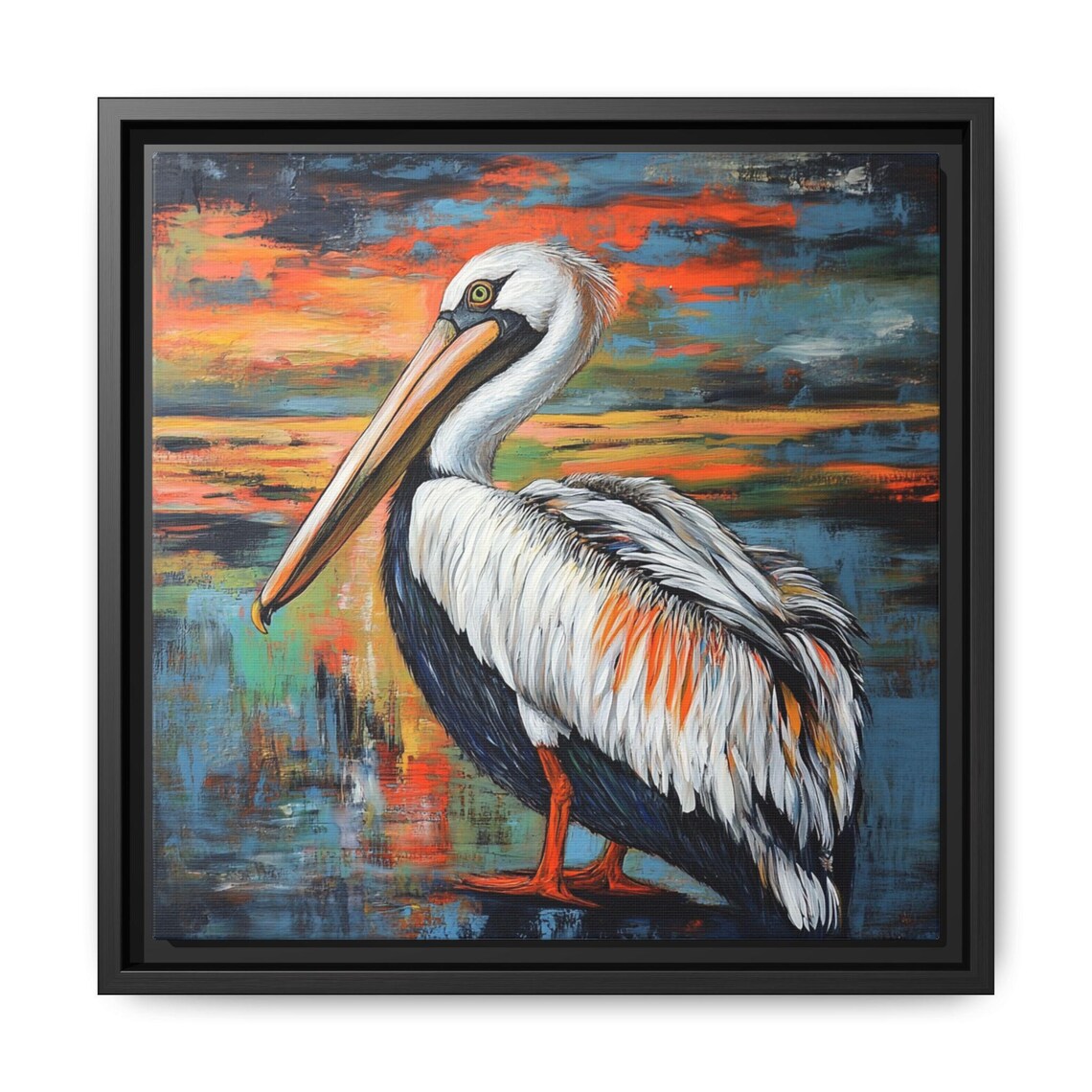 Abstract Pelican Art Print, Coastal Bird Painting - Image 5