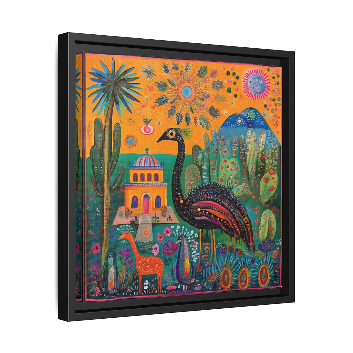 Mexican Folk Art Birds and Botanical, Boho Art Print - Image 2