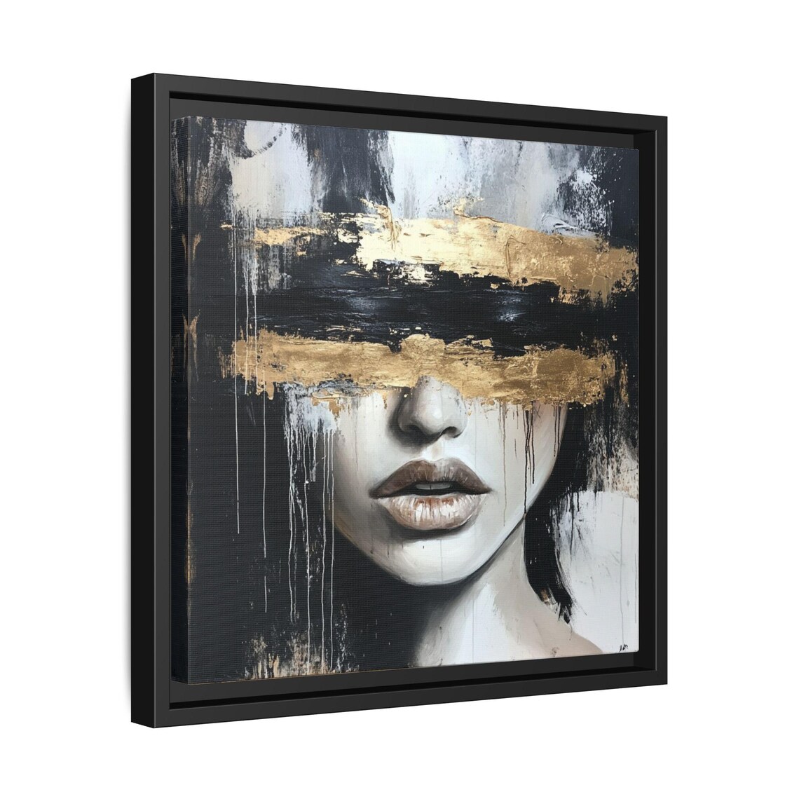 Modern Gold Metallic Looking Artwork, Statement Piece - Image 2