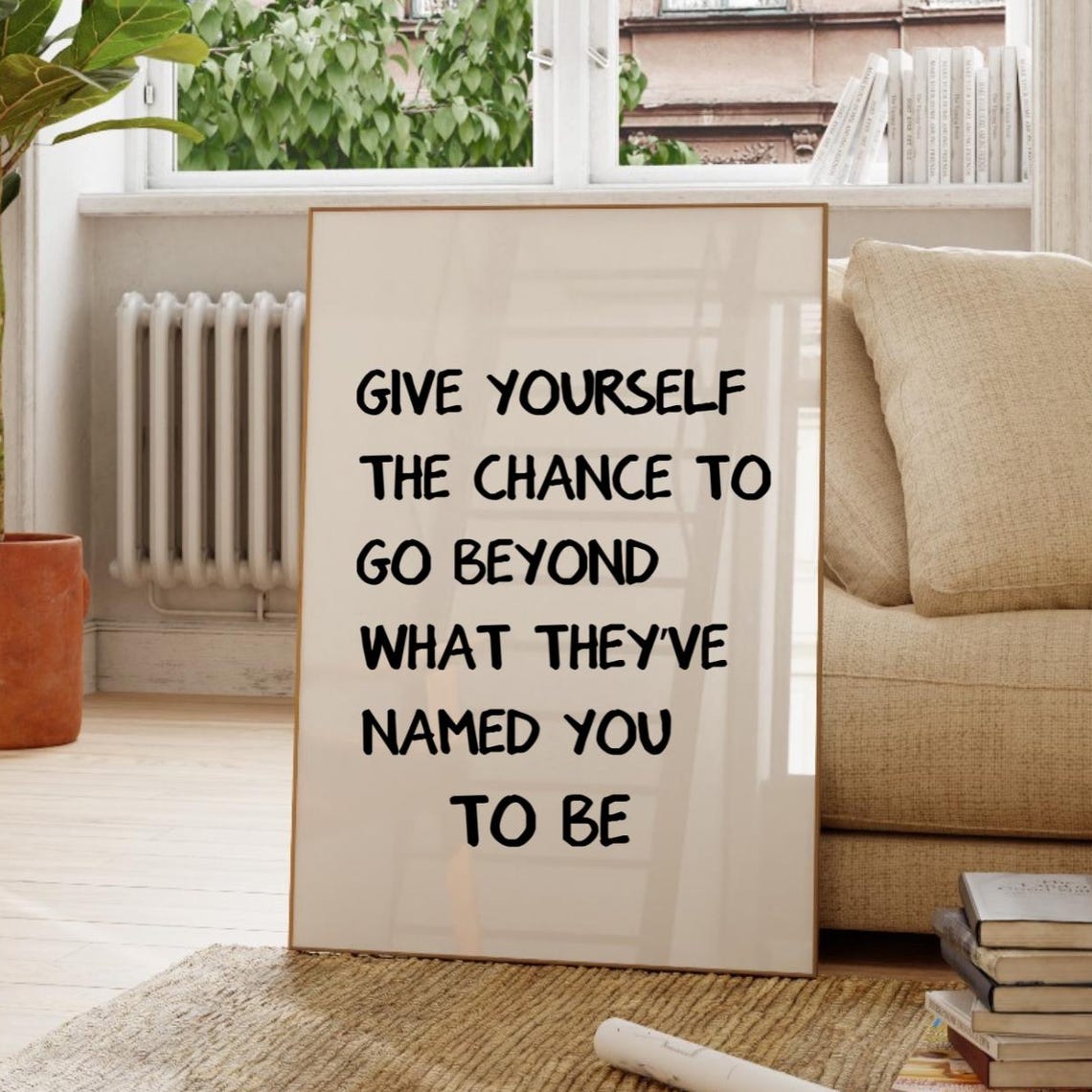 Give Yourself the Chance Motivational Self Growth Quote Poster