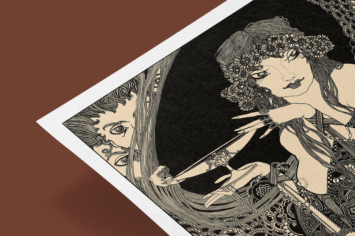 Circe Vintage Art Nouveau Woodblock Art Print, John Austen - Image 3