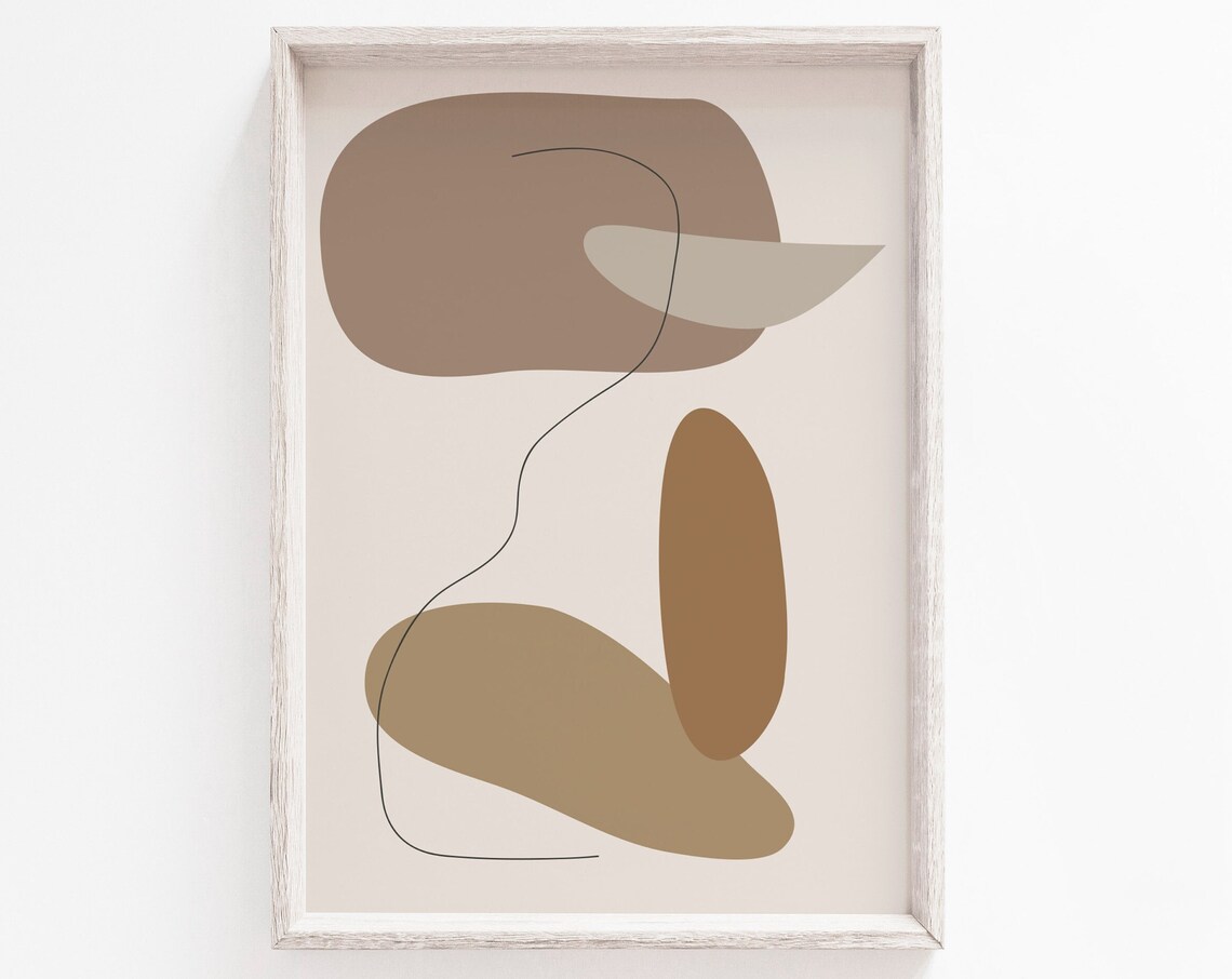 Abstract Boho Wall Art, Minimalist Art Print