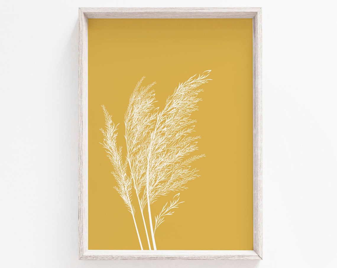 Yellow Grass Minimalist Wall Art Poster Print