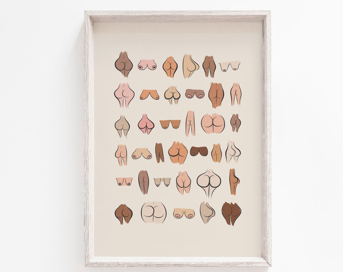 Bum Print Funny Print Birthday Idea Wall Art Print Instant Body Positivity Boobs Print Boobs Gift Bathroom Print