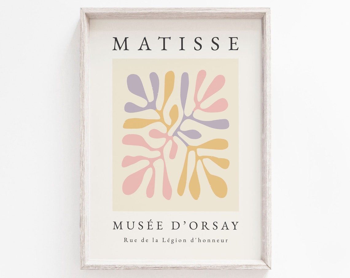 Matisse-Inspired Boho Pastel Wall Art Print