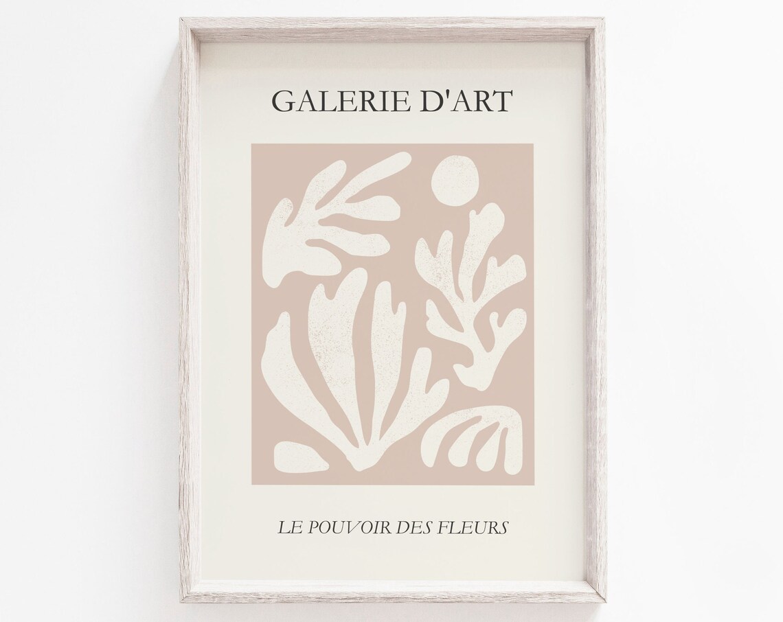 Henri Matisse Style Galerie d'Art Blush Floral Cutout Poster
