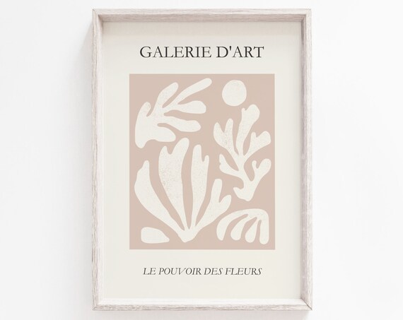 Henri Matisse Style Galerie d'Art Blush Floral Cutout Poster