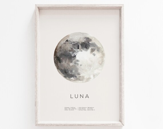Moon Minimalist Art Print, Scandinavian Decor