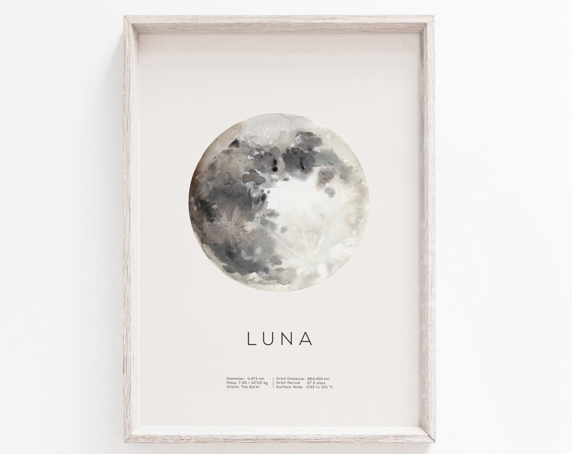 Moon Minimalist Art Print, Scandinavian Decor