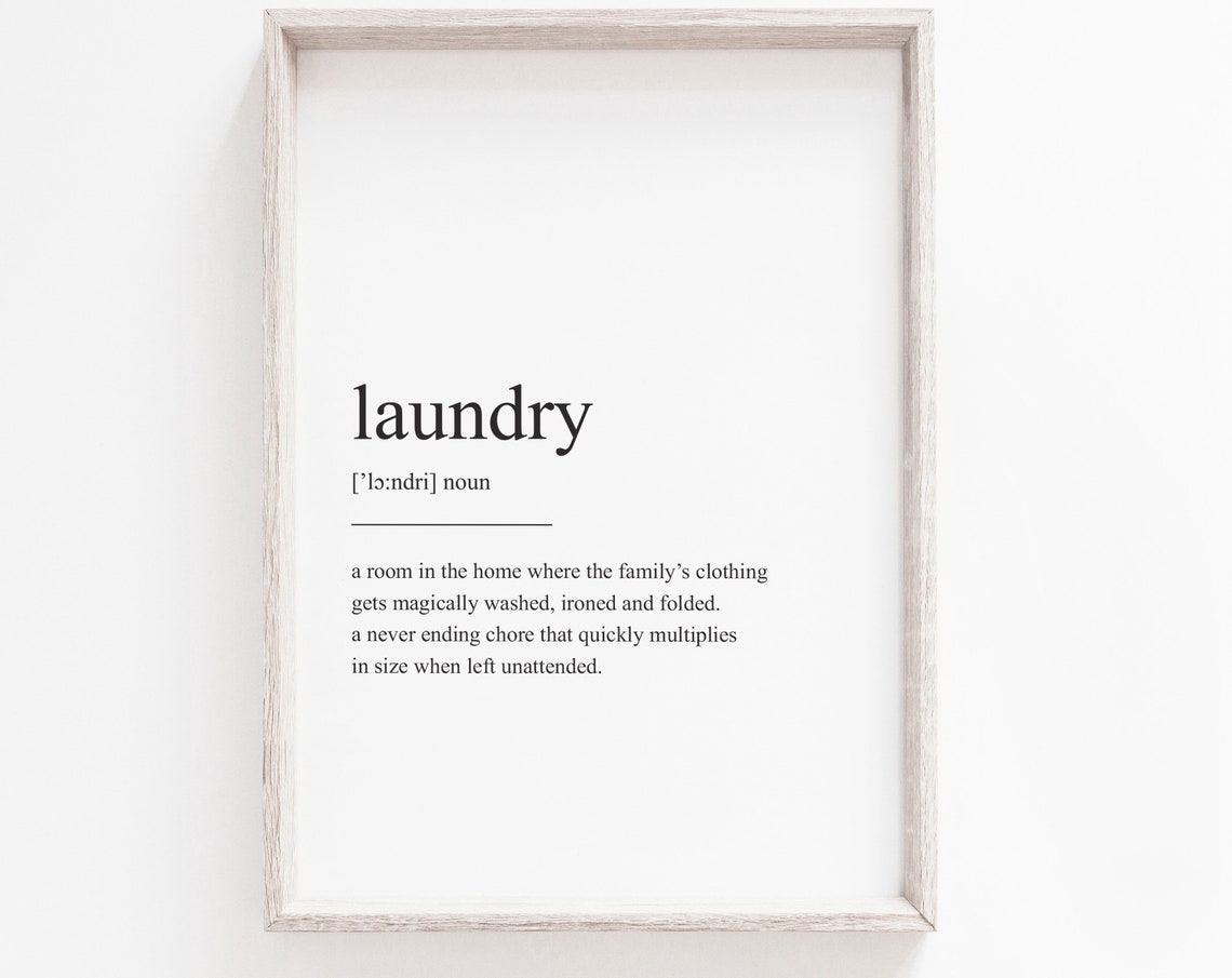 Laundry Definition Wall Art Print