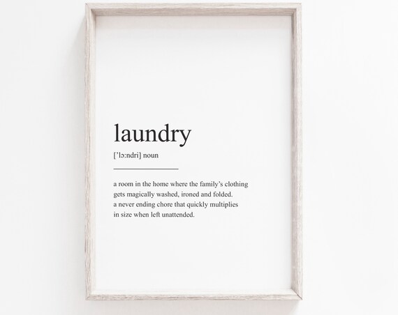 Laundry Definition Wall Art Print