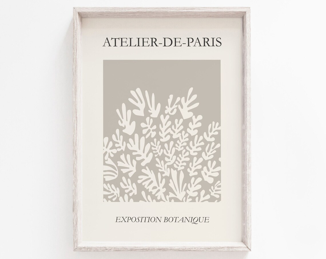 Henri Matisse Style Atelier de Paris Botanical Leaf Cutout Poster
