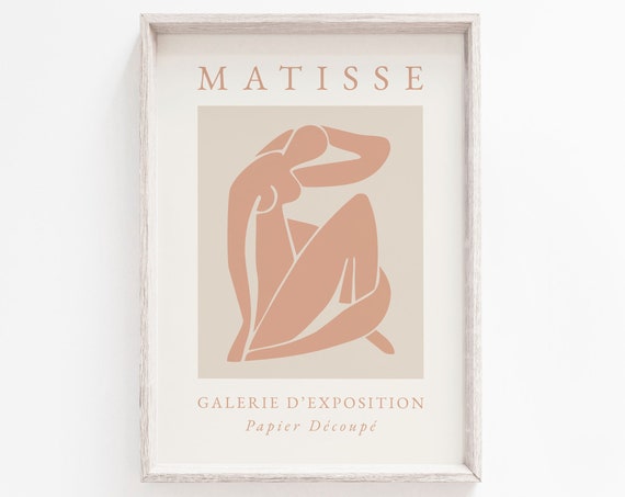 Matisse-Inspired Nude Body Art Print, Neutral Boho