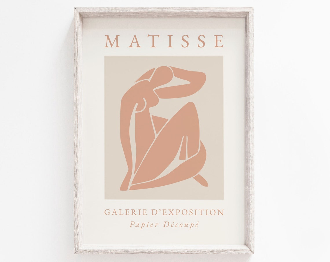 Matisse-Inspired Nude Body Art Print, Neutral Boho