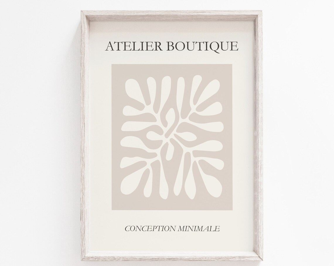 Henri Matisse Style Atelier Boutique Symmetric Cutout Beige Poster