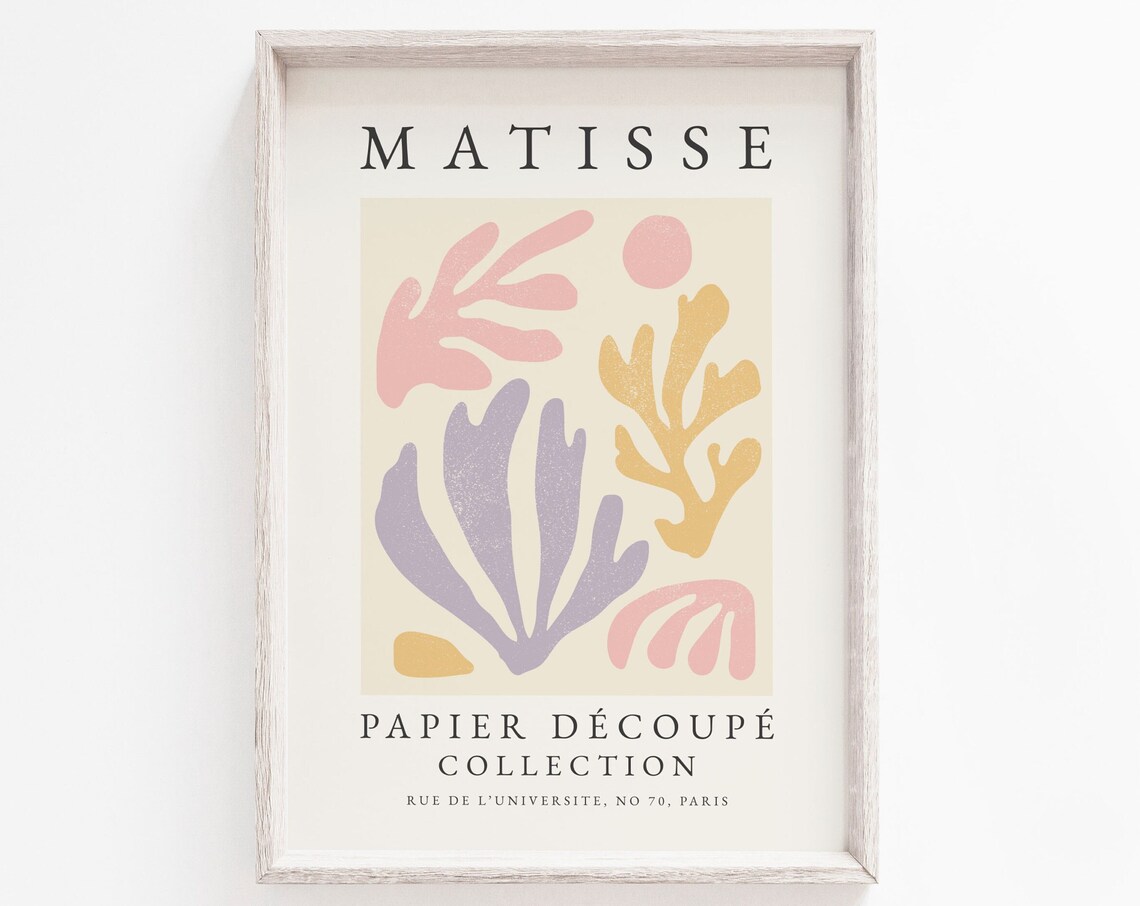 Matisse-Inspired Abstract Boho Art Print, Pastel