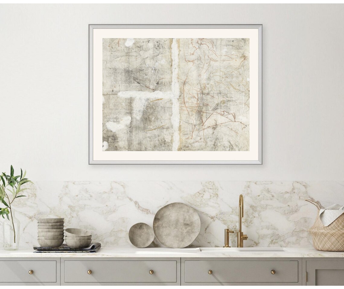 Abstract Figure Vintage Line Sketch Art Print - Image 4