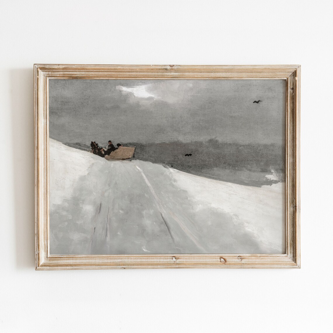 Sleigh Ride Vintage Horse Drawn Sleigh Art Print