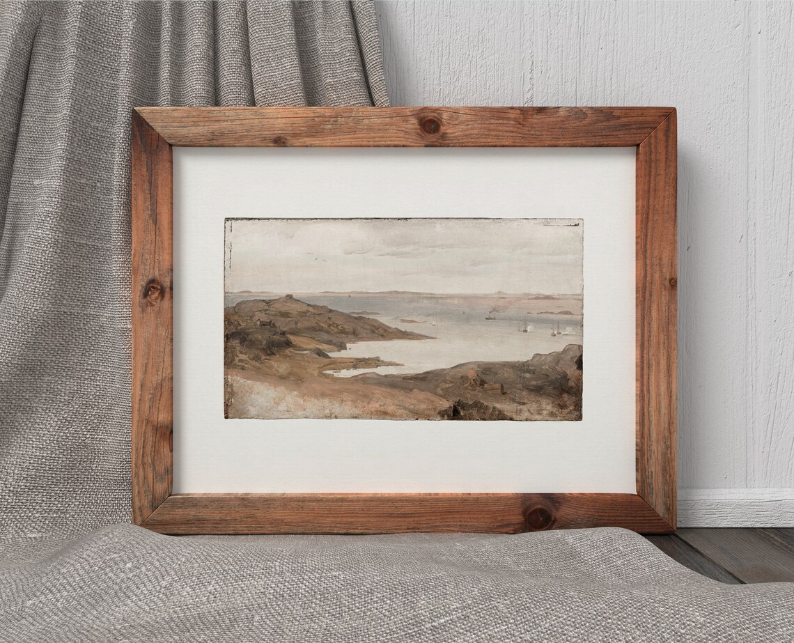 Swedish Harbor Vintage Coastal Landscape Art Print - Image 3