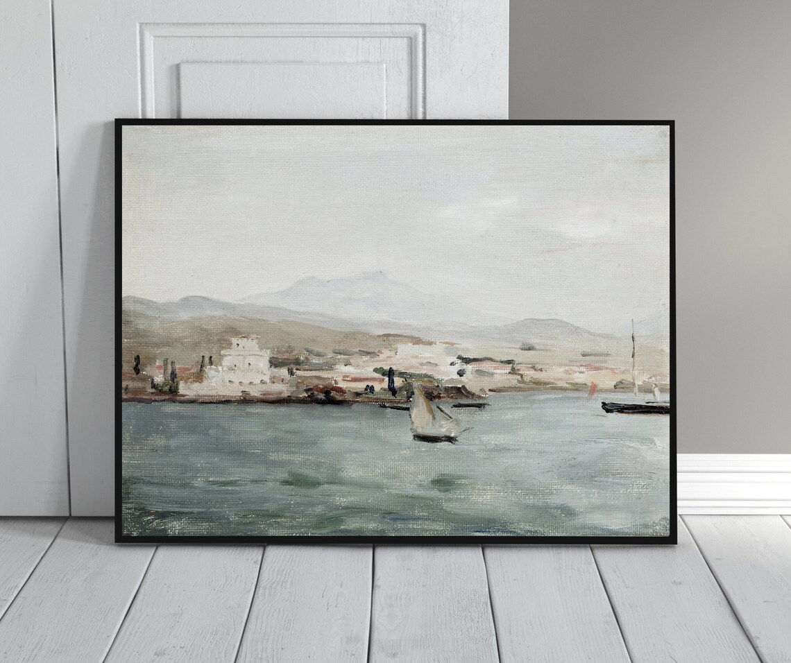 Saloniki Port Vintage Coastal Mediterranean Art Print - Image 4