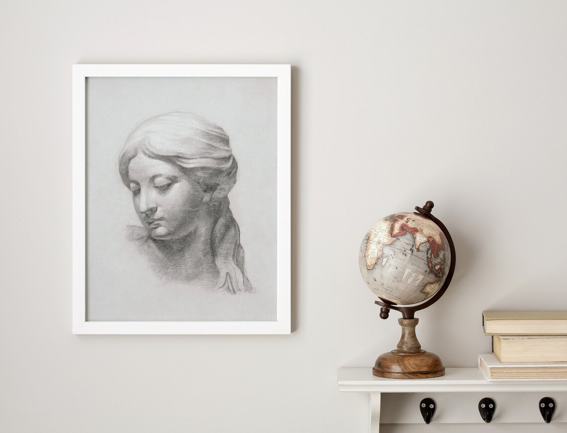 Sculpture Study Vintage Marble Bust Art Print - Image 2