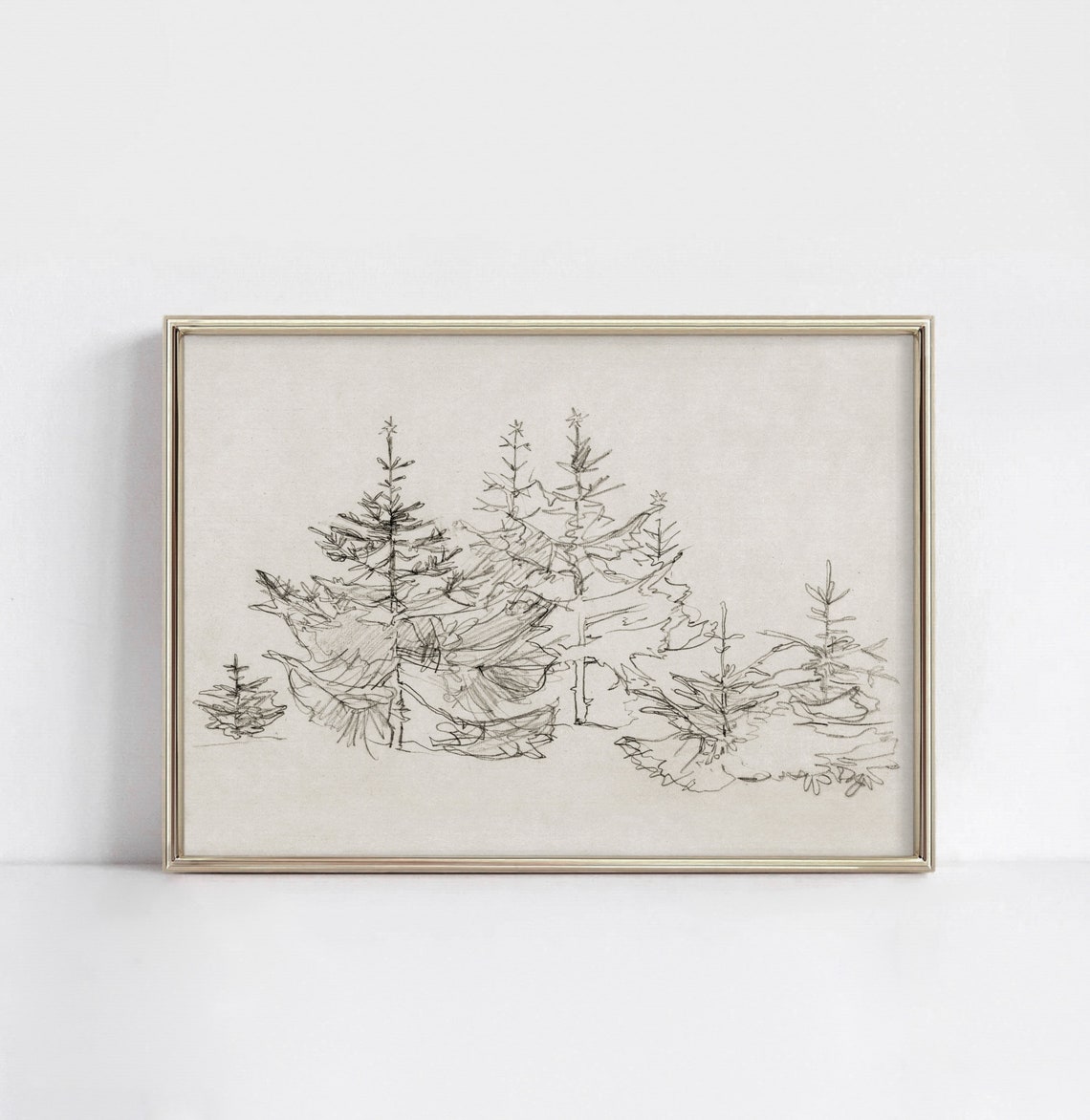 Christmas Tree Forest Vintage Art Print - Image 2