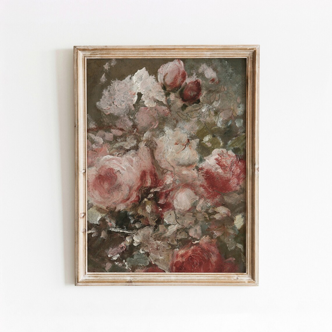 Abstract Roses Vintage Floral Still Life Art Print - Image 4