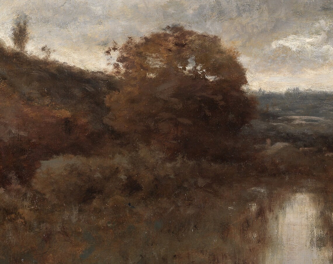 Autumn Creek Vintage Fall Landscape Art Print - Image 2