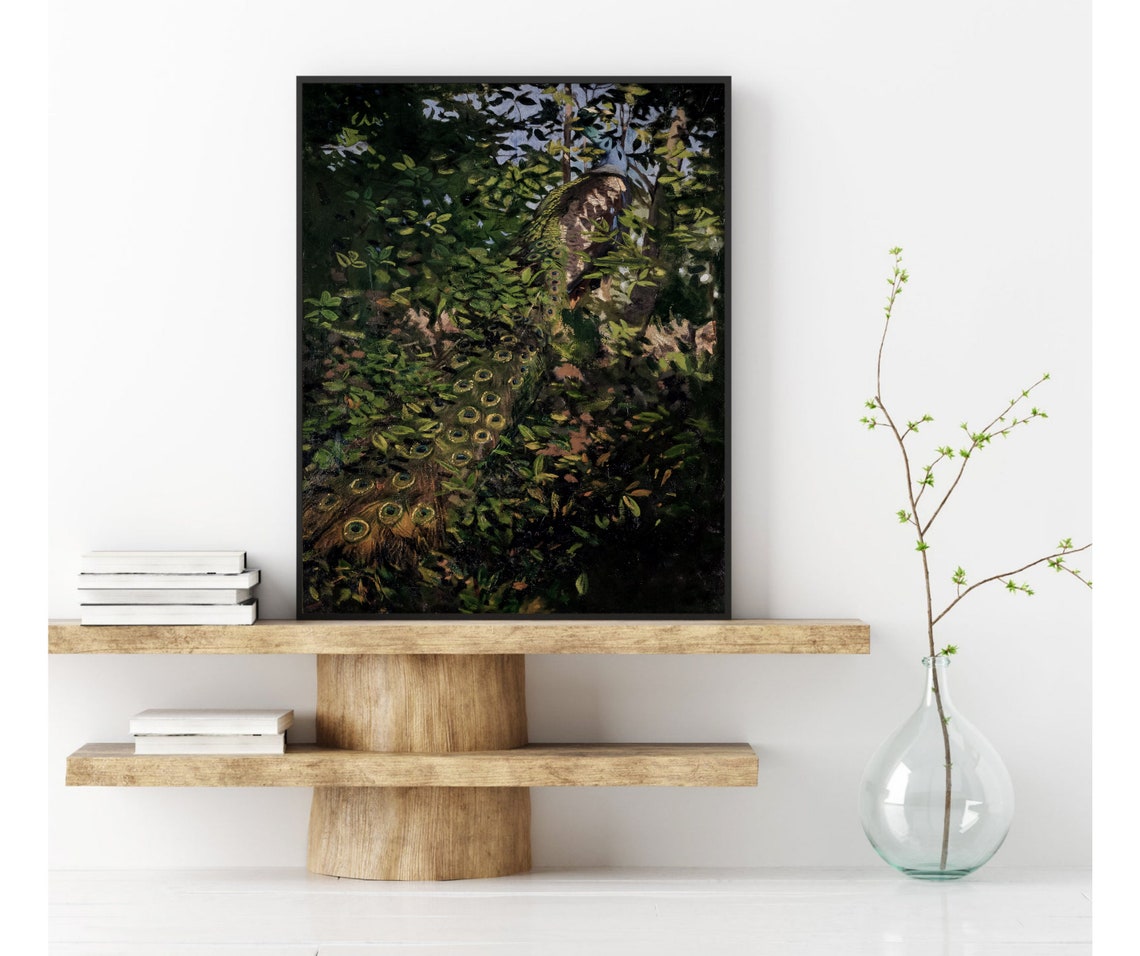 Peacock Hidden In Green Forest Foliage Eye Spot Tail Feathers Poster - Image 4