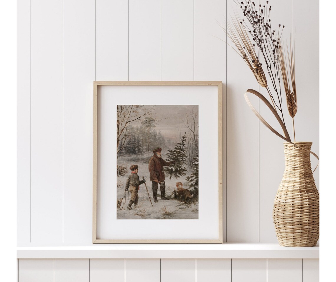 Christmas Tree Hunt Vintage Holiday Art Print - Image 3