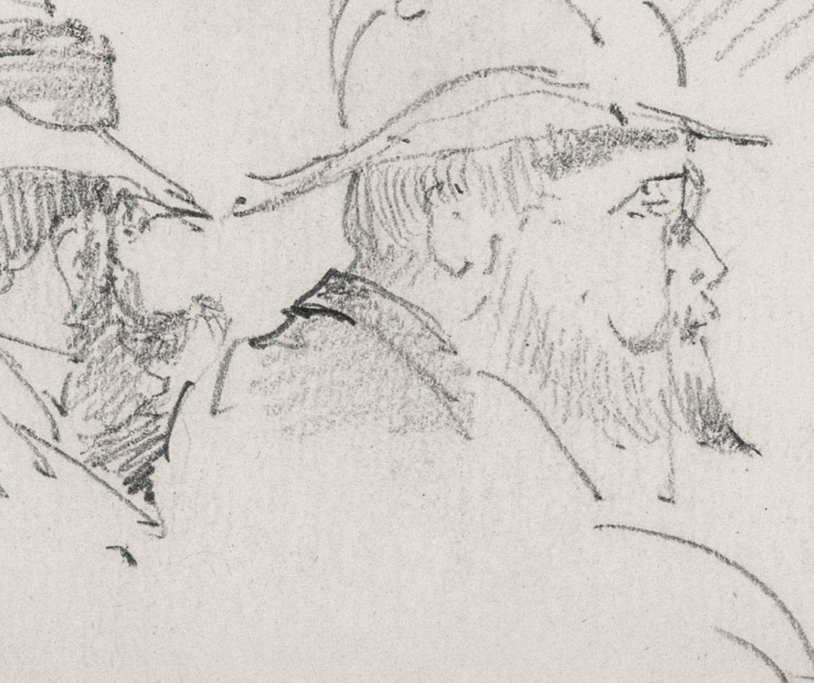 Vintage Men In Hats Sketch - Image 2
