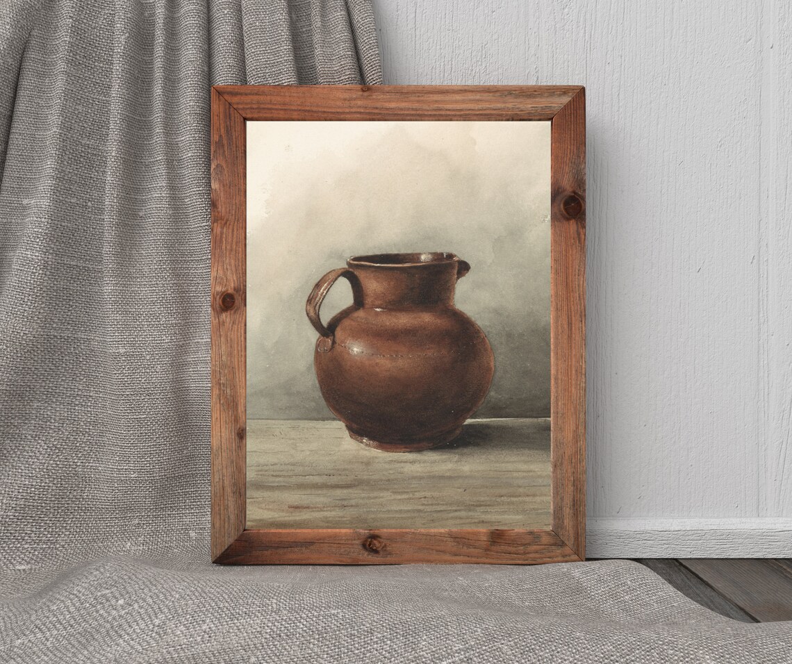 Jug Still Life Vintage Farmhouse Kitchen Art Print - Image 4
