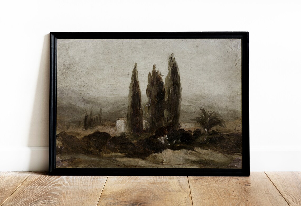 French Cypresses Vintage Provincial Landscape Art Print - Image 3