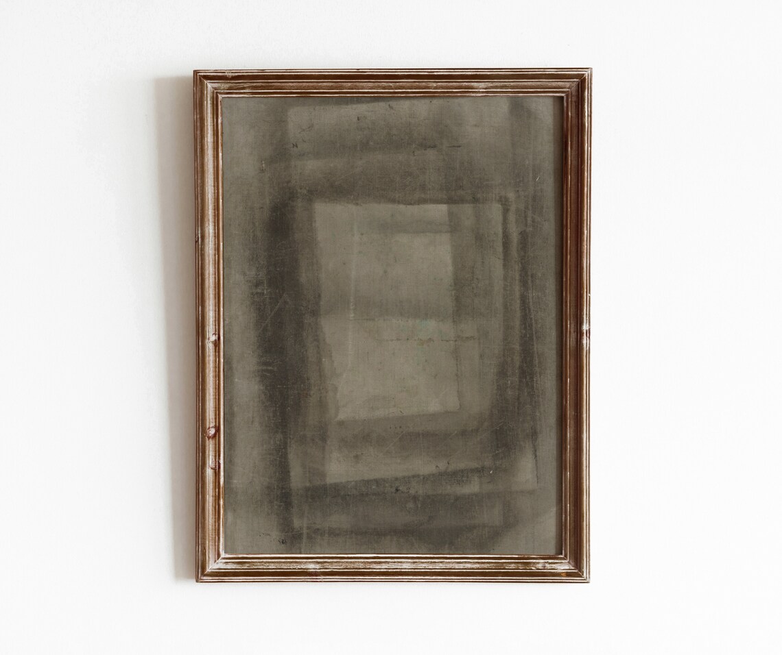 Geometric Abstract Vintage Art Print, Dark Abstract Verso