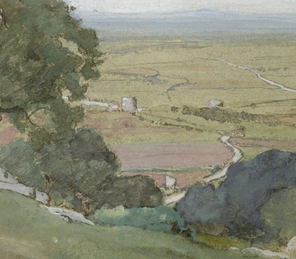 Vintage Olive Tree Landscape Painting - Image 2
