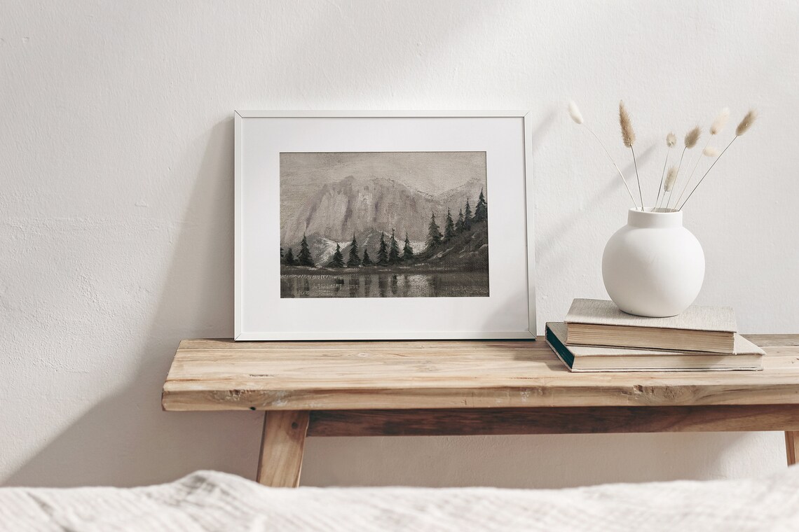 Mountain Range Vintage Landscape Art Print - Image 2