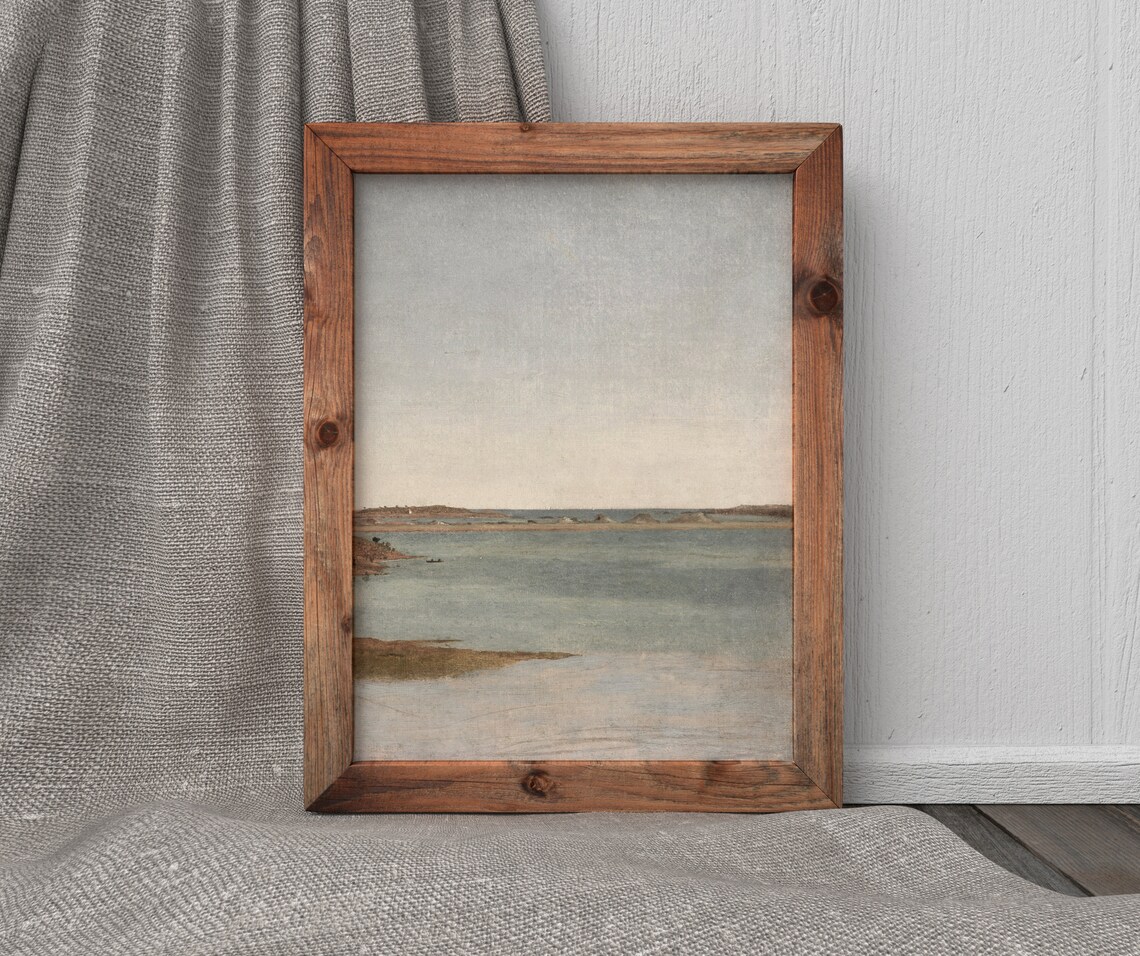 View Near Newport Vintage Coastal Landscape, Art Print - Image 3