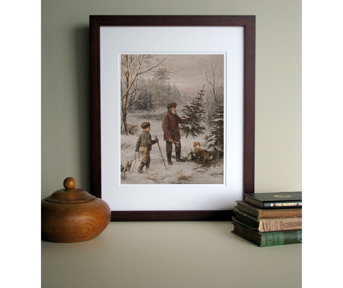 Christmas Tree Hunt Vintage Holiday Art Print - Image 4