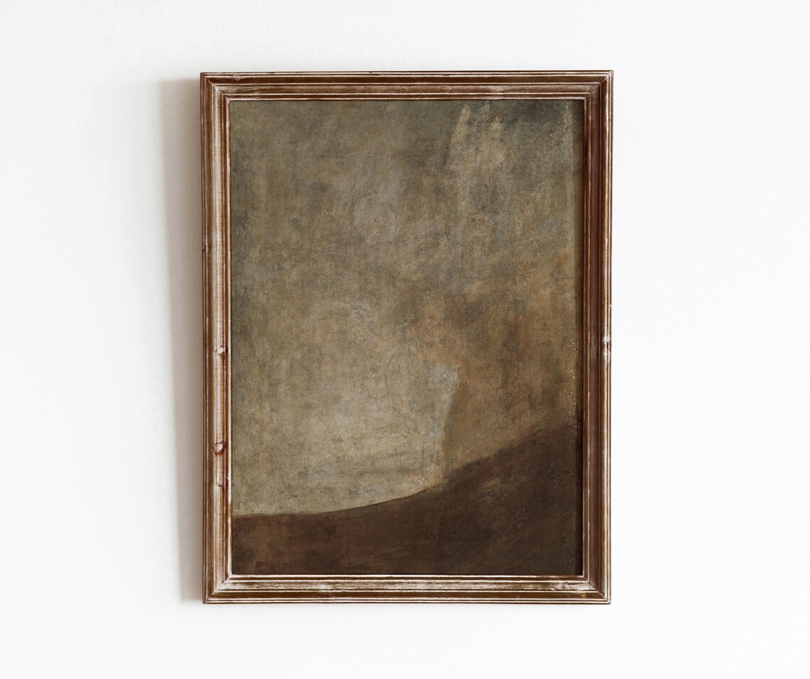 Bear Vintage Abstract Animal Painting, Neutral Art Print