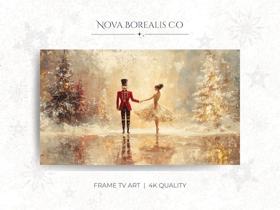 Nutcracker And Ballerina Snowy Forest Ballet Winter Scene Poster