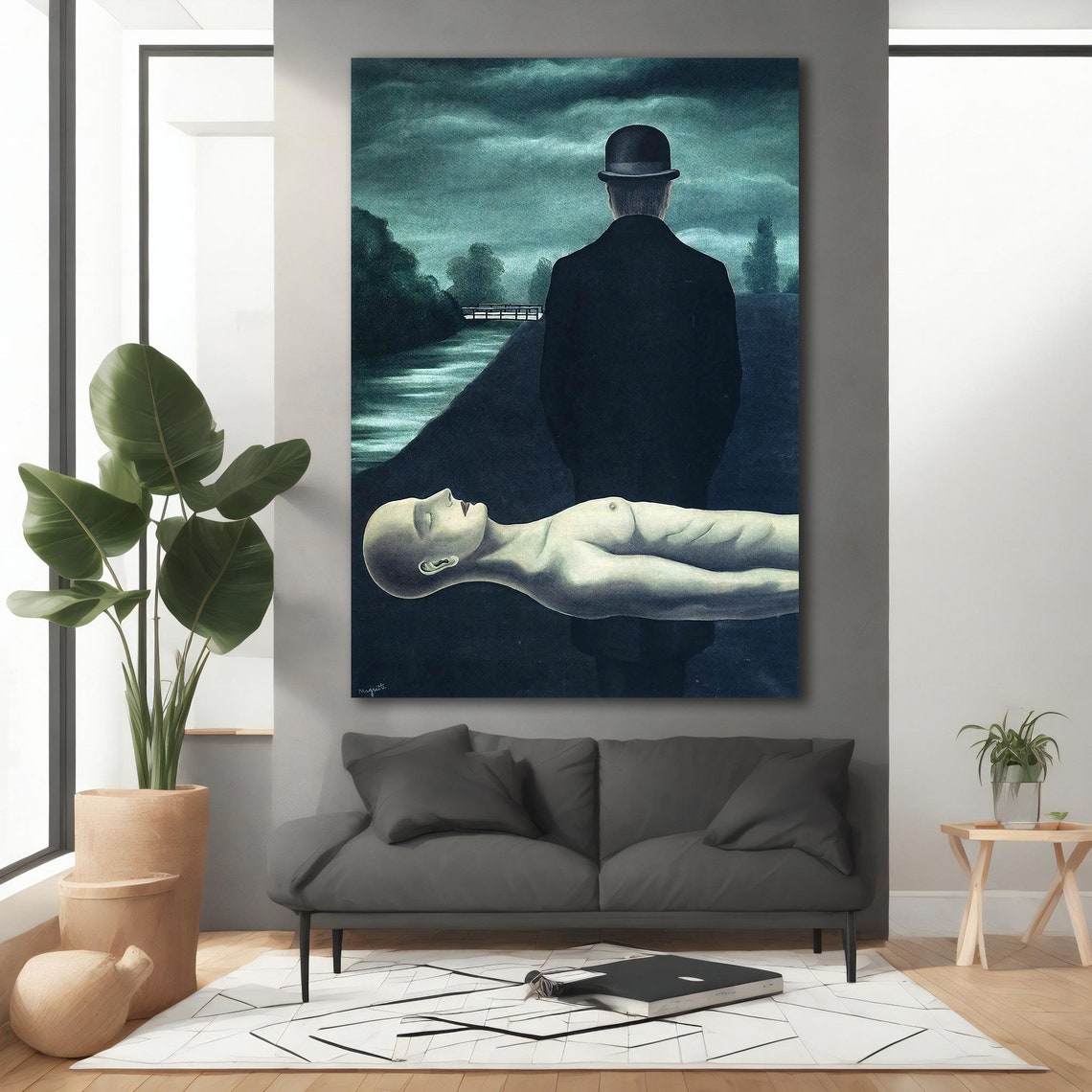 The Musings Of The Solitary Walker Ren Magritte Art Of Surrealism Fine Art Print Wall Art Design Framed Painting - Image 3