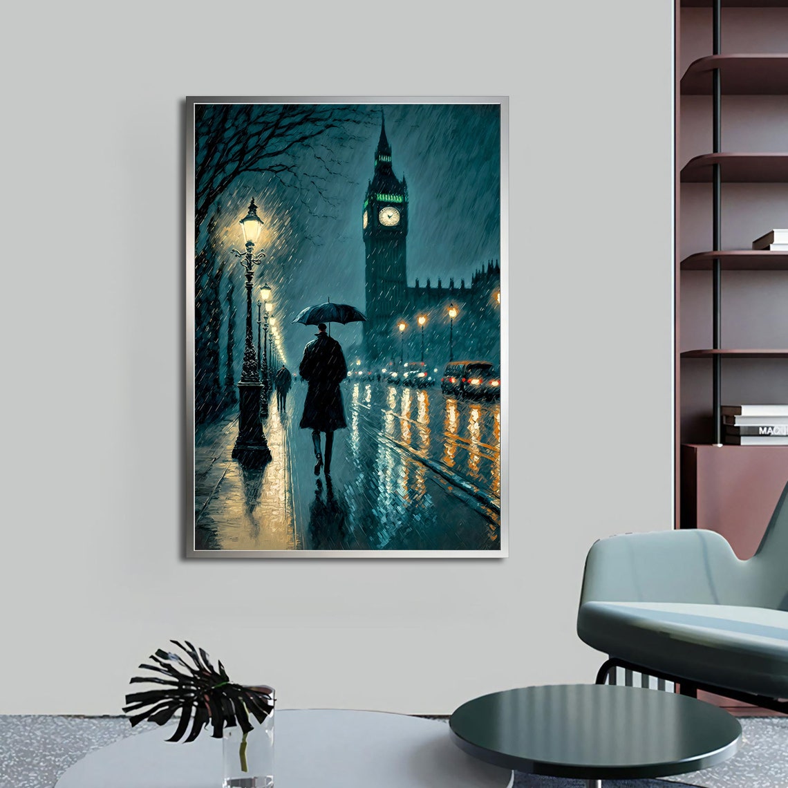 London Painting Oil Painting Original London Street Painting City Painting Wall Art City Painting Extra Large Wall Art - Image 4