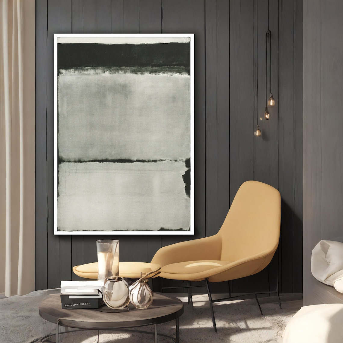 Mark Rothko-Inspired White Abstract Art Print - Image 2