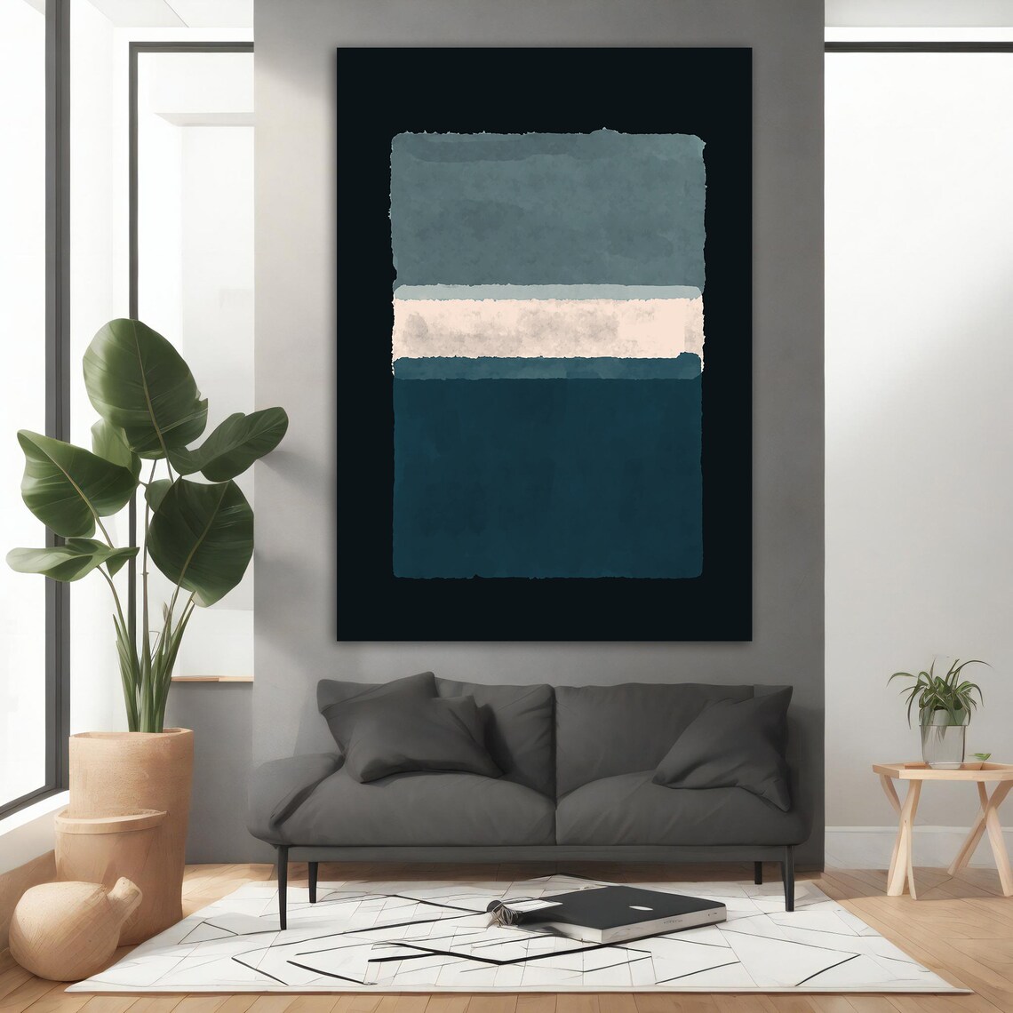 Mark Rothko Mix Abstract, Modern Minimal Art - Image 3