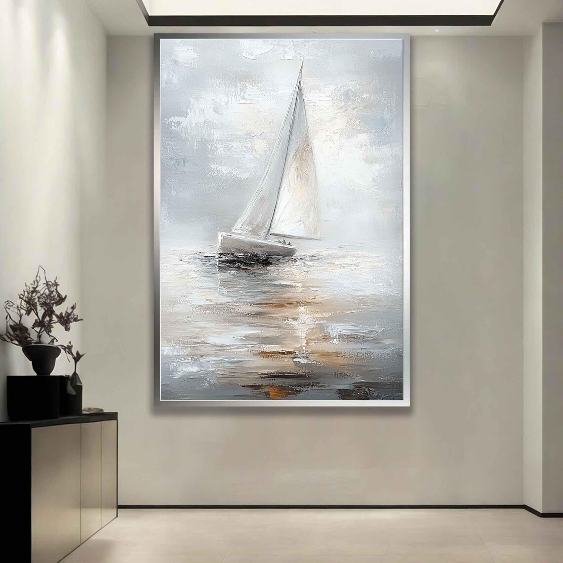 Sailing Ship Watercolor Framed Print Nautical Decor Large Wall Art Maritime Artwork Boat Lovers Gift - Image 2
