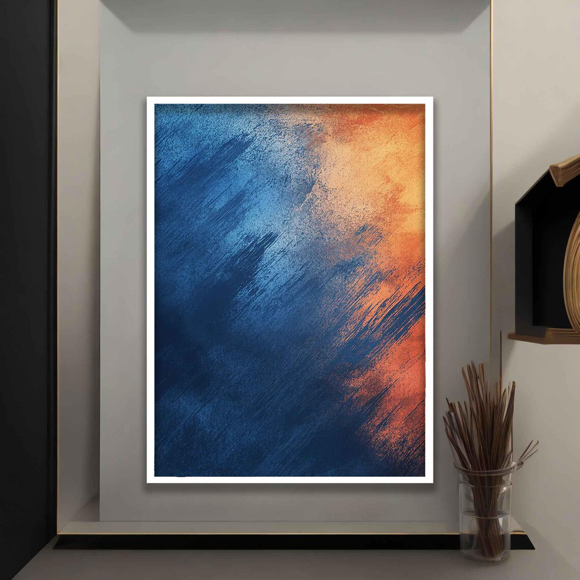 Mark Rothko Orange And Blue Abstract Colorful Mixed Framed Wall Art For Your Home And Office Modern Minimal Art - Image 5