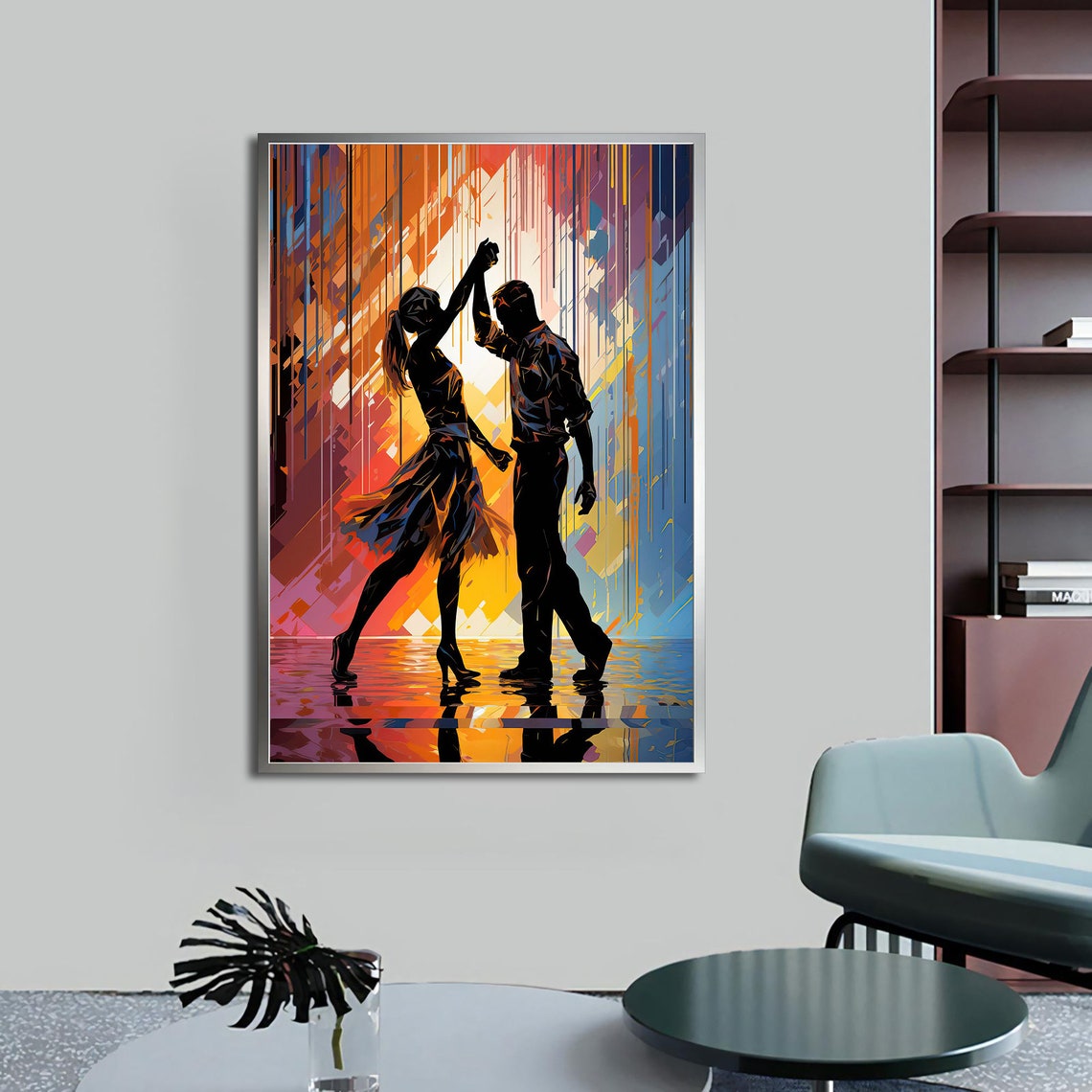 Colorful Dancing Couple Painting Abstract Dance Poster With Different Frame Options For Your Home And Office Modern Decor Ideas - Image 4