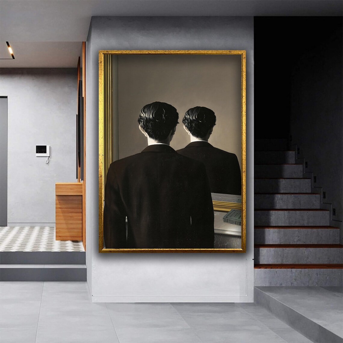 Ren Magritte Man With Mirror Poster Art Print