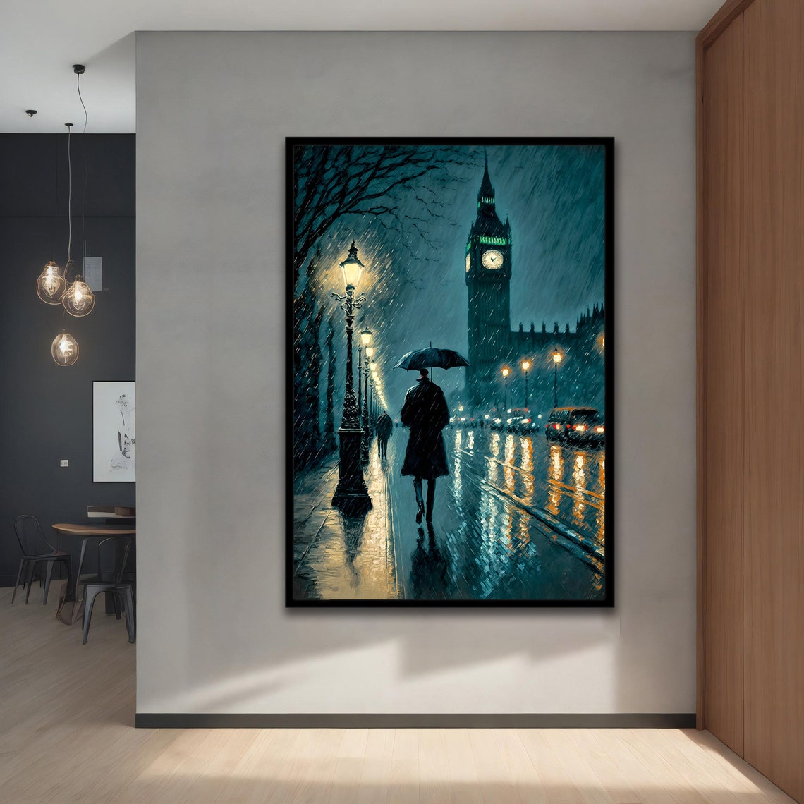 London Painting Oil Painting Original London Street Painting City Painting Wall Art City Painting Extra Large Wall Art